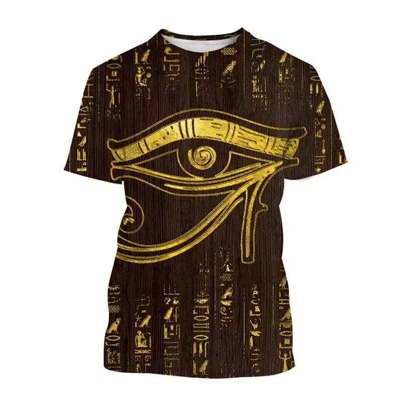 T-shirt à manches courtes avec impression 3D du pharaon Anubis, tee-shirt streetwear unisexe, dieu é