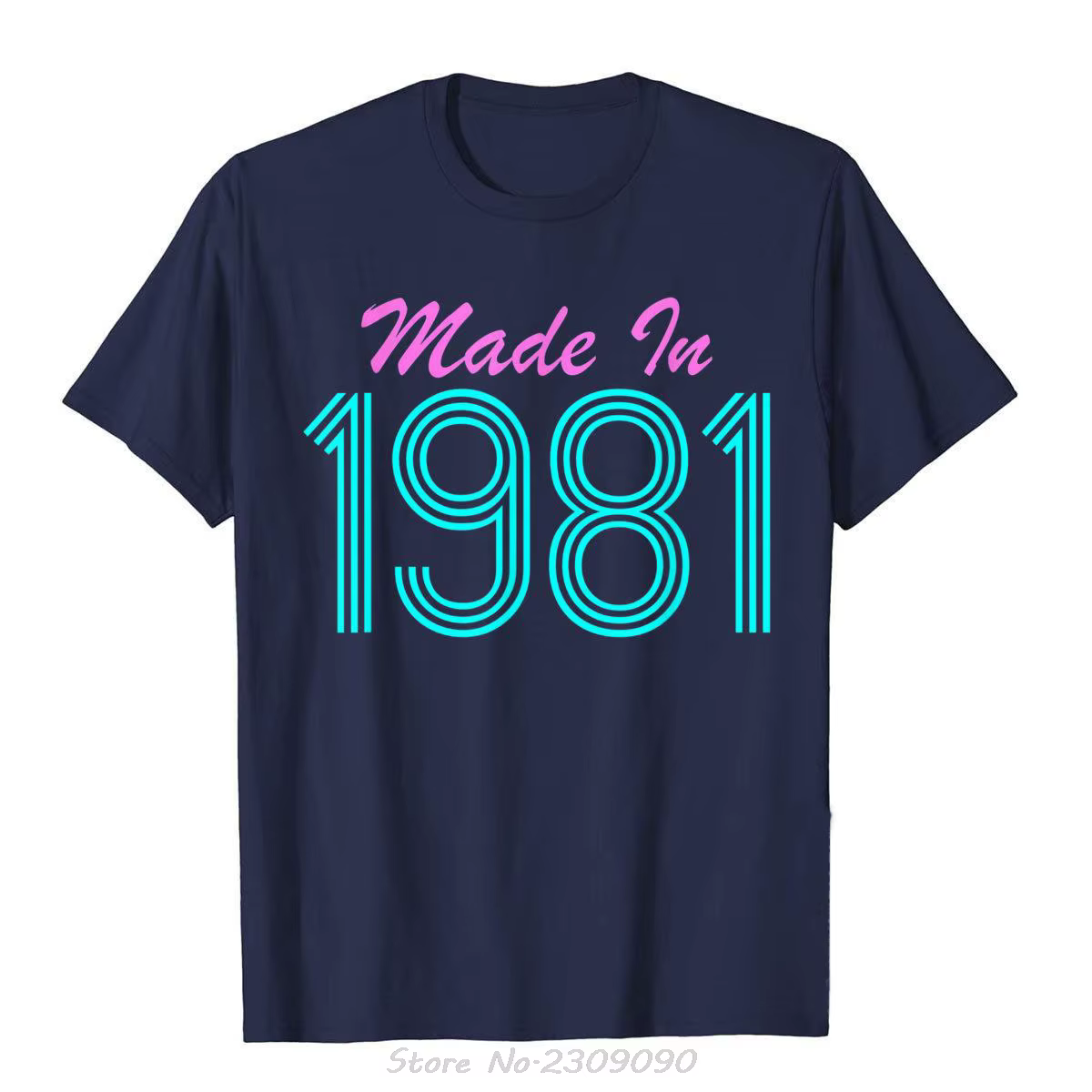 Fabriqué en 1981 Cool rétro coton T-shirt drôle 80s unisexe hauts t-shirts femmes drôle impression v