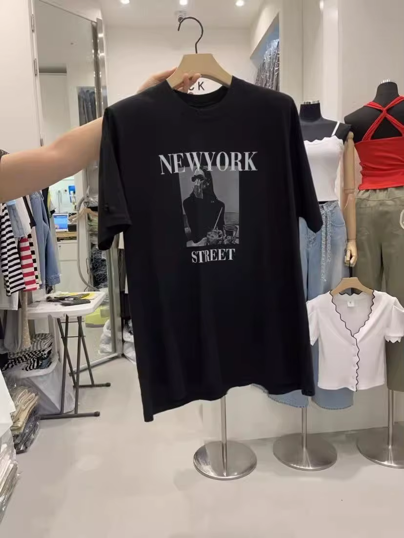 T-shirt graphique New York Street Fashion pour femme, 100 % coton, coupe oversize, style streetwear 