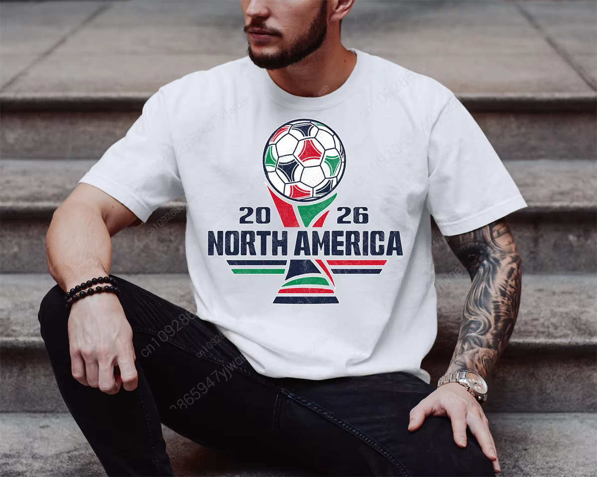 T-shirt de l'Édition Mondiale de Football Amérique Mexique Canada 2026 – Collection Été Homme et Fem