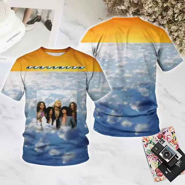 2025 nouveau groupe de Rock Aerosmith impression 3D T-shirt hommes femmes mode décontracté surdimens
