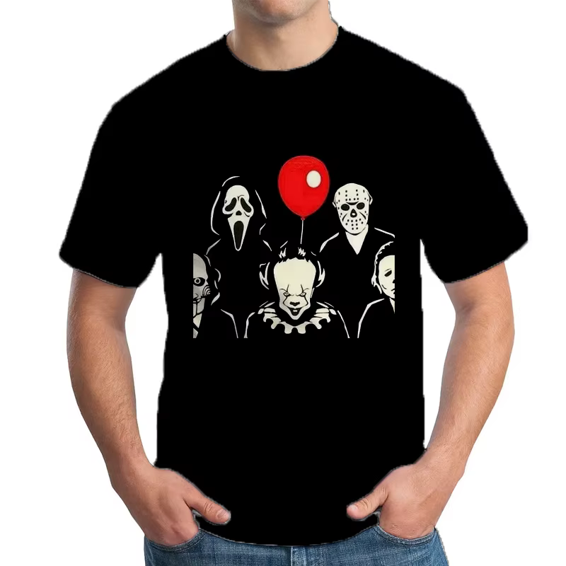 Hommes Halloween T-Shirt tendance vêtements gothique Streewear homme Hip Hop hauts Clown graphique t