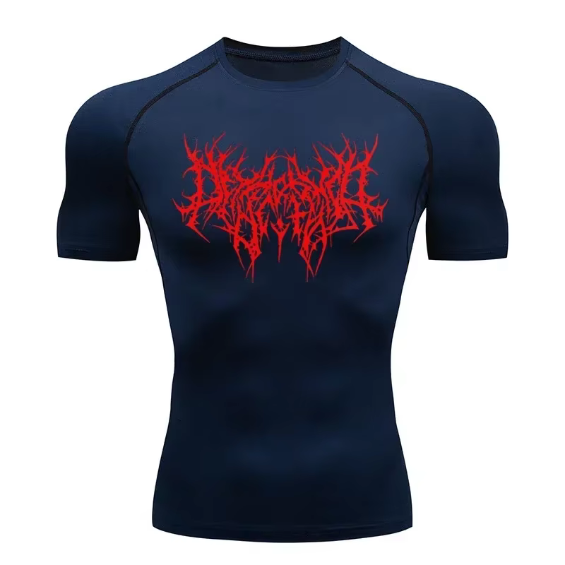 T-shirt homme course Sport T-shirt hommes Compression Fitness hauts T-shirt séchage rapide entraînem