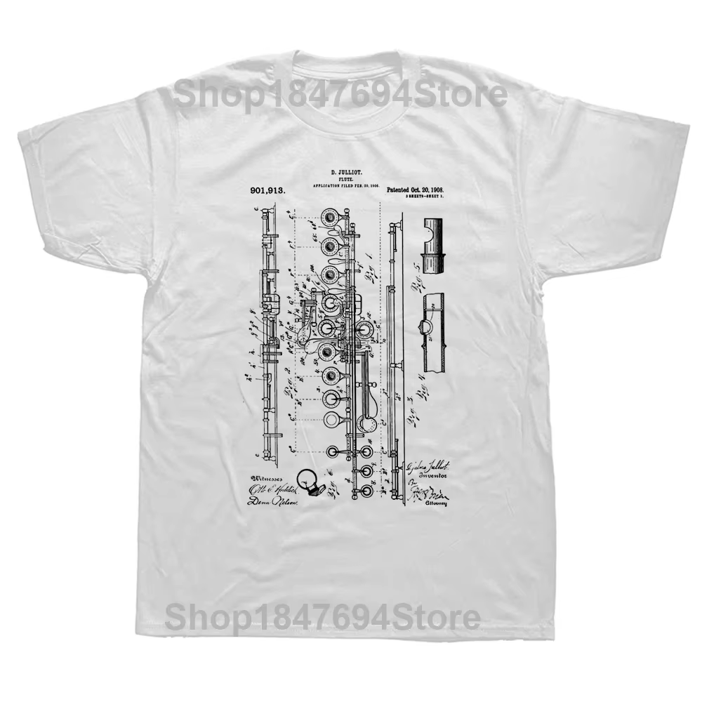 T-shirt manches courtes pour hommes, Streetwear en coton, avec image de flûte drôle, cadeau d'annive