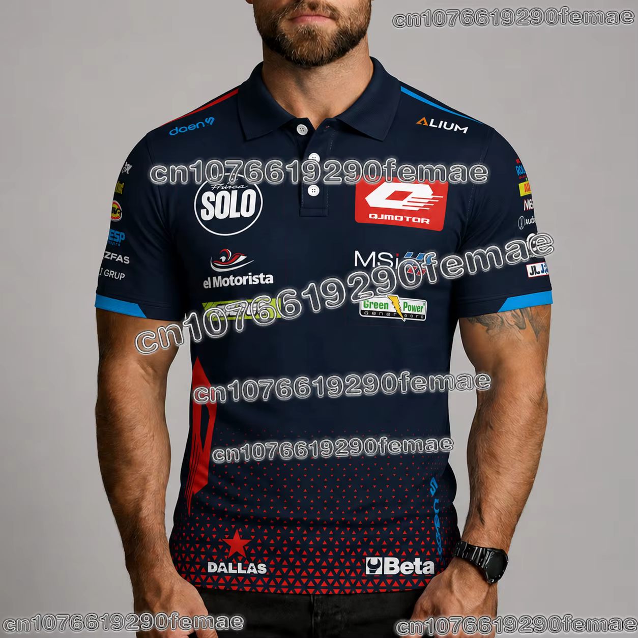Polo de compétition Moto2 QJ MOTOR Racing Team 2025 – T-shirt d'été à manches courtes pour fans de m