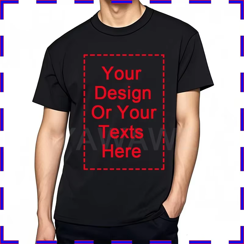 Bricolage impression hommes t-shirt votre Photo ou Logo ici coton confortable Teeshirt haut d'été ca