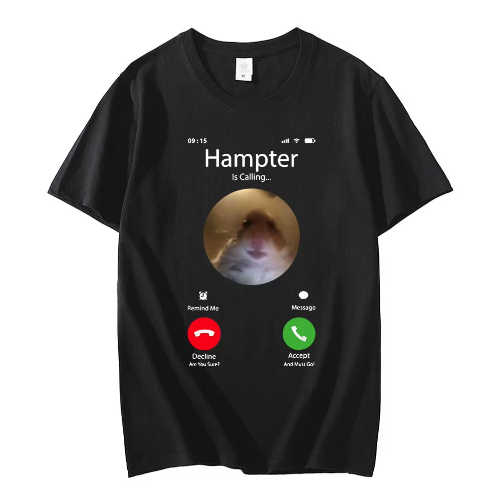 Dank Meme Hamster regardant la caméra frontale Hampter appelant T-shirt mode manches courtes T-shirt