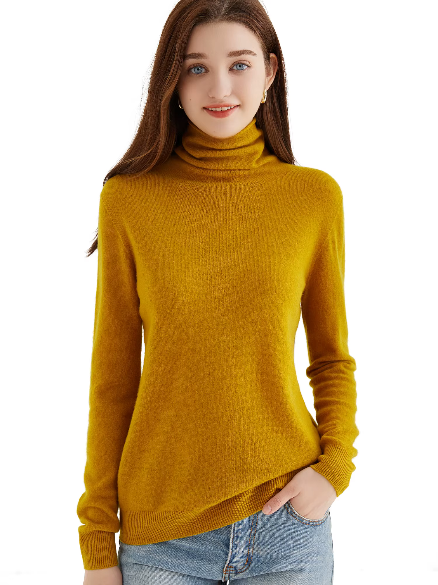 Pull à col roulé femme tricots hauts 100% laine mérinos haut à manches longues mode femmes chandails