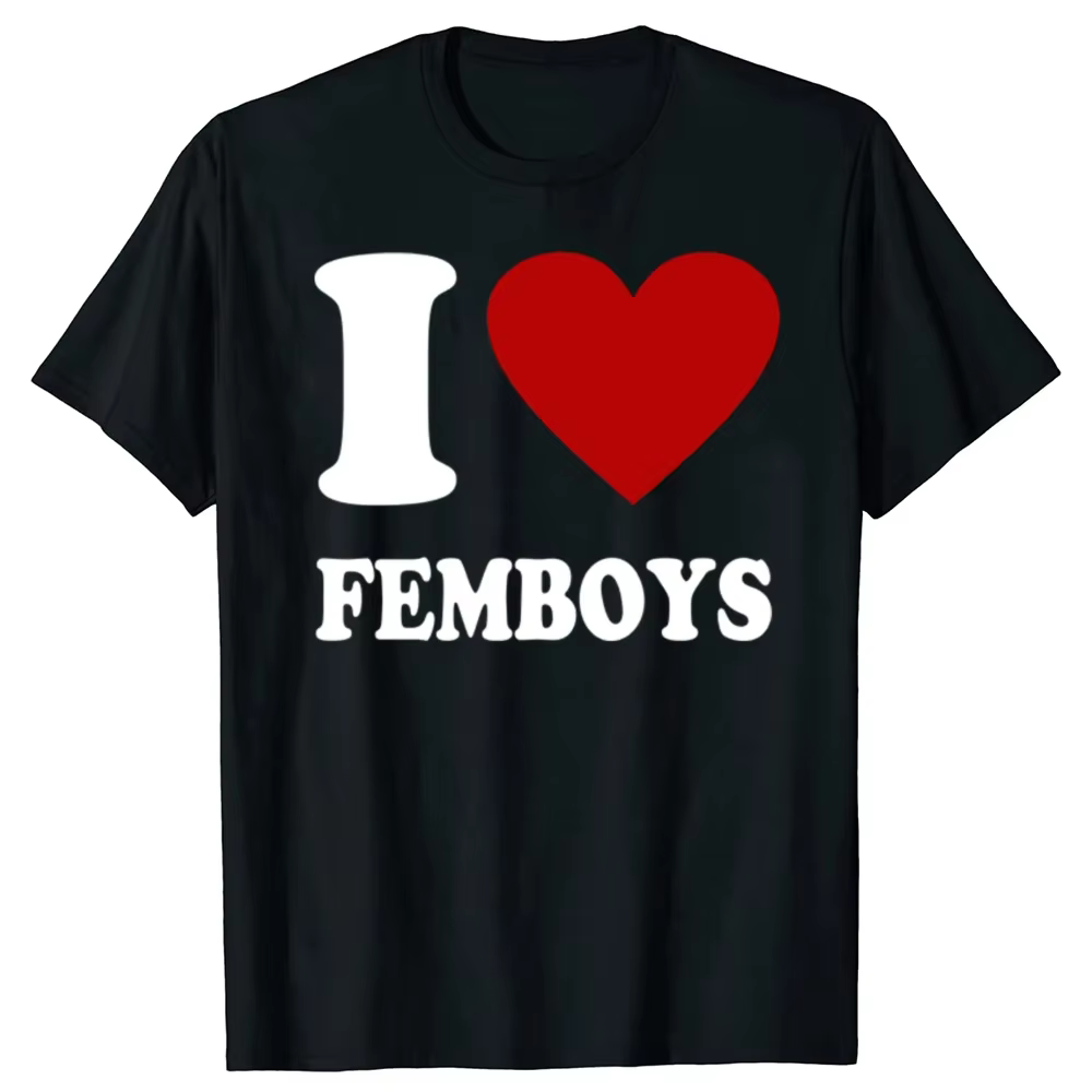 Inter intéressant, j'aime les T-shirts imprimés Femboys avec motifs, T-shirts à manches courtes pour