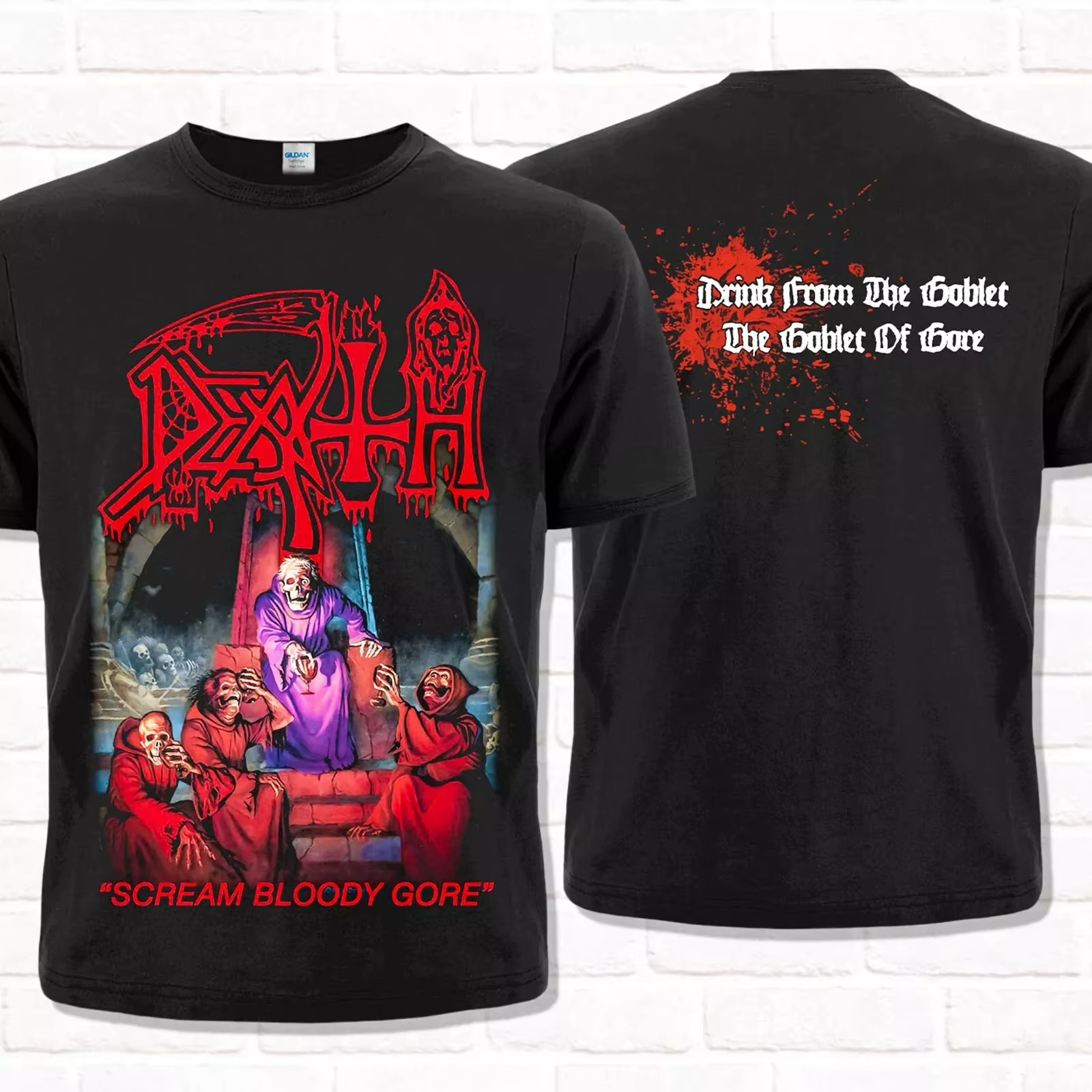 Death T-Shirt noir cri sanglant Gore 1987 technique progressif Death Metal unisexe coton manches cou