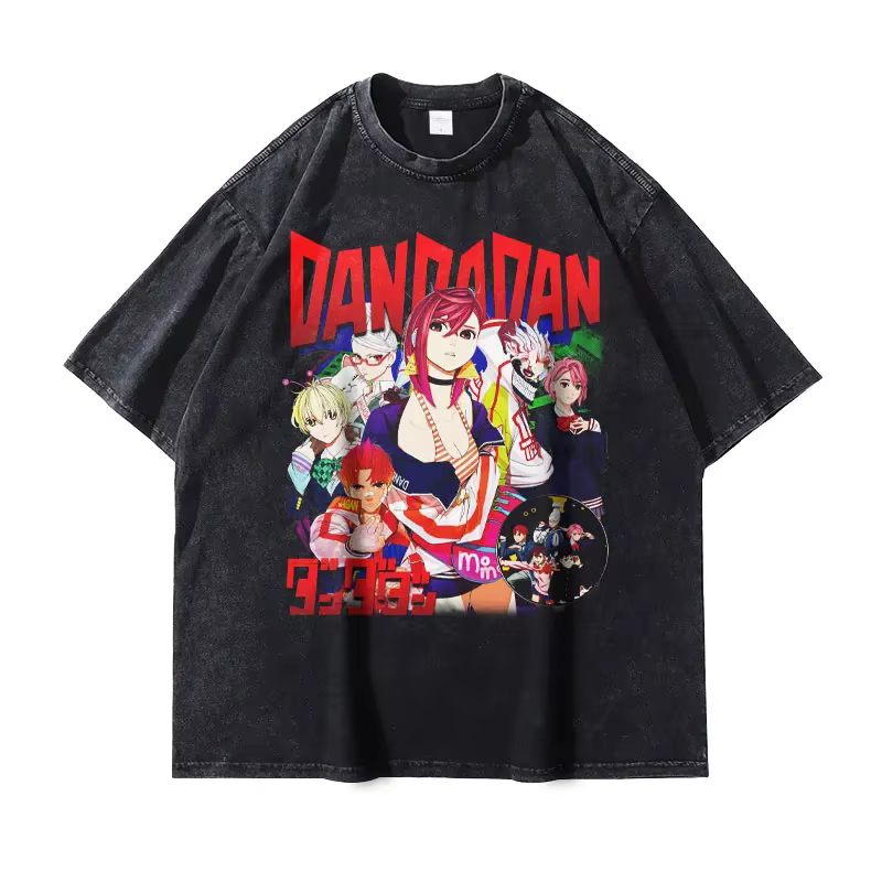 T-shirt Anime Dan-da-dan Vintage Lavé Dan Da Streetwear Manga Ayase Momo Takakura Ken Dan Tops Tees 