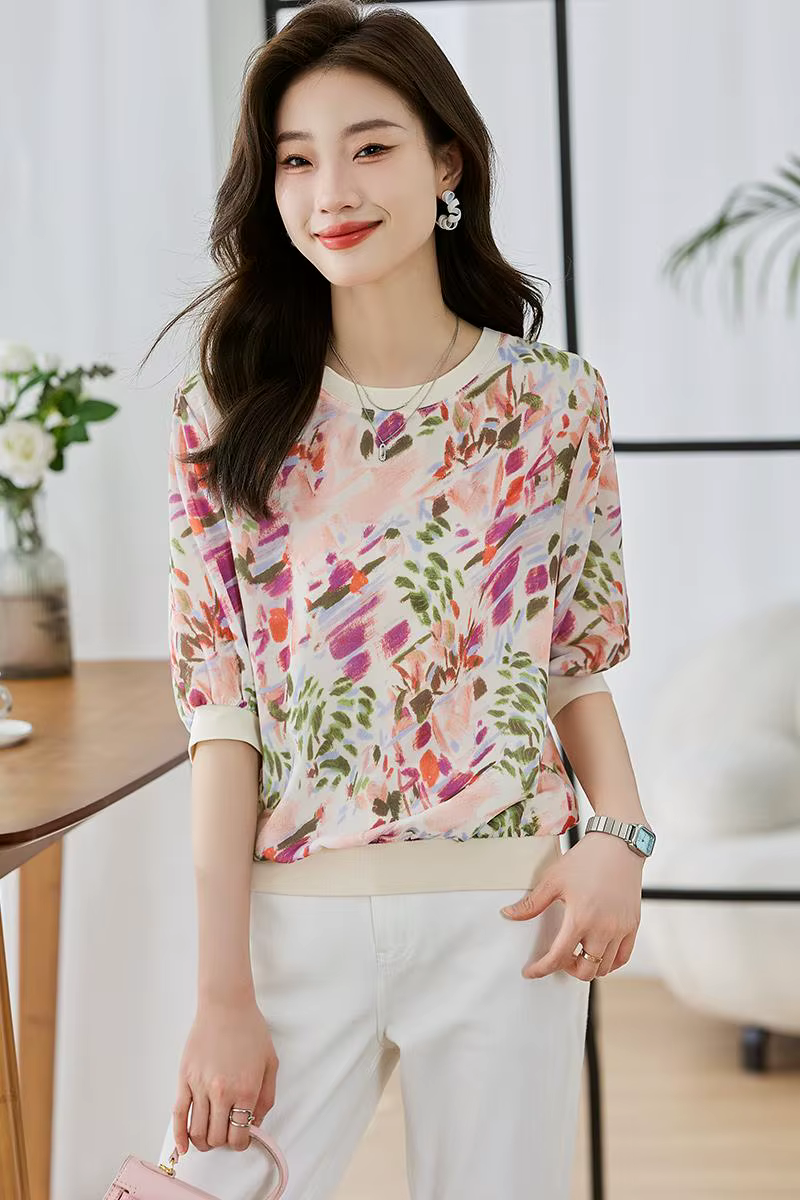Nouveau printemps été T-shirts décontractés mode imprimé dames T-shirts à manches courtes T-shirts h