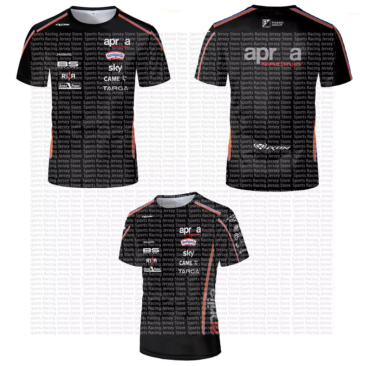 T-shirt homme noir style course imprimé 3D, manches courtes, col rond, inspiré des équipes sportives