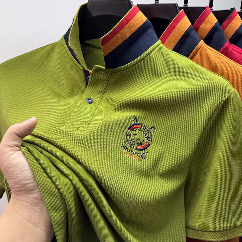 Symbole de marque brodé nouveau polo à manches courtes été texture haut de gamme respirant à la mode