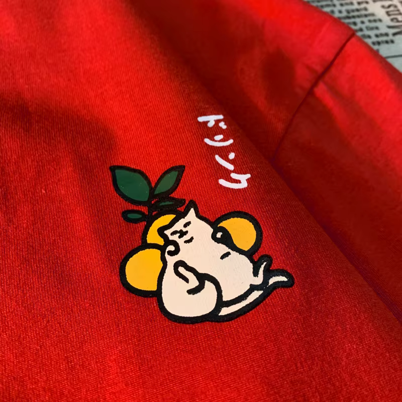Mignon chat japonais imprimé surdimensionné T-shirt femmes hommes à manches courtes ample T-shirt dé