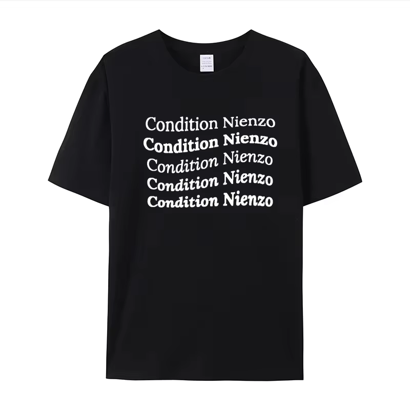 Nouvelle condition nienzo lettre à manches courtes col rond Y2k T-Shirt hommes vêtements nouveau en 