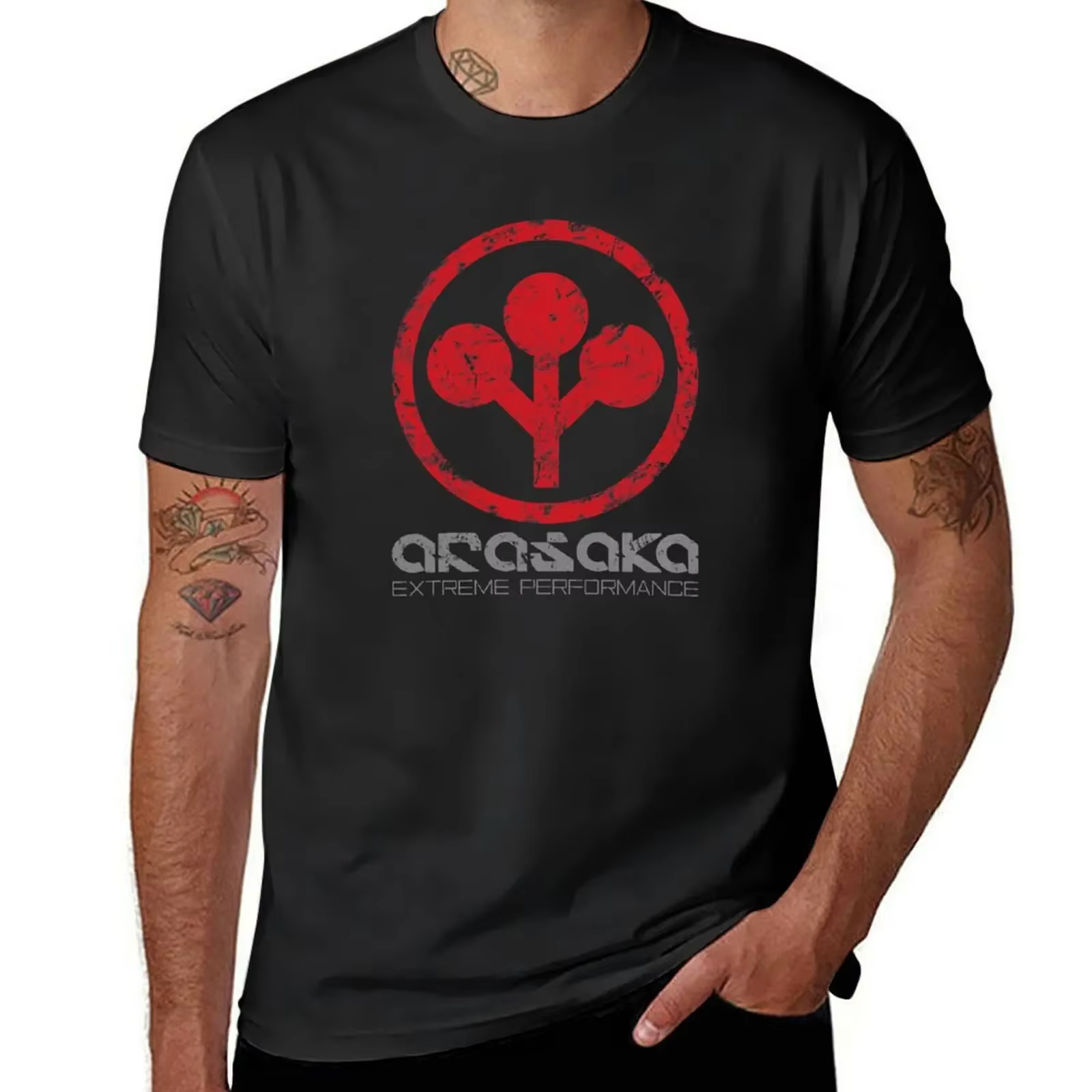 DistMurcia-T-shirt Arasaka EpoLogo pour hommes, chemises en coton, vêtements de rue blancs pour garç