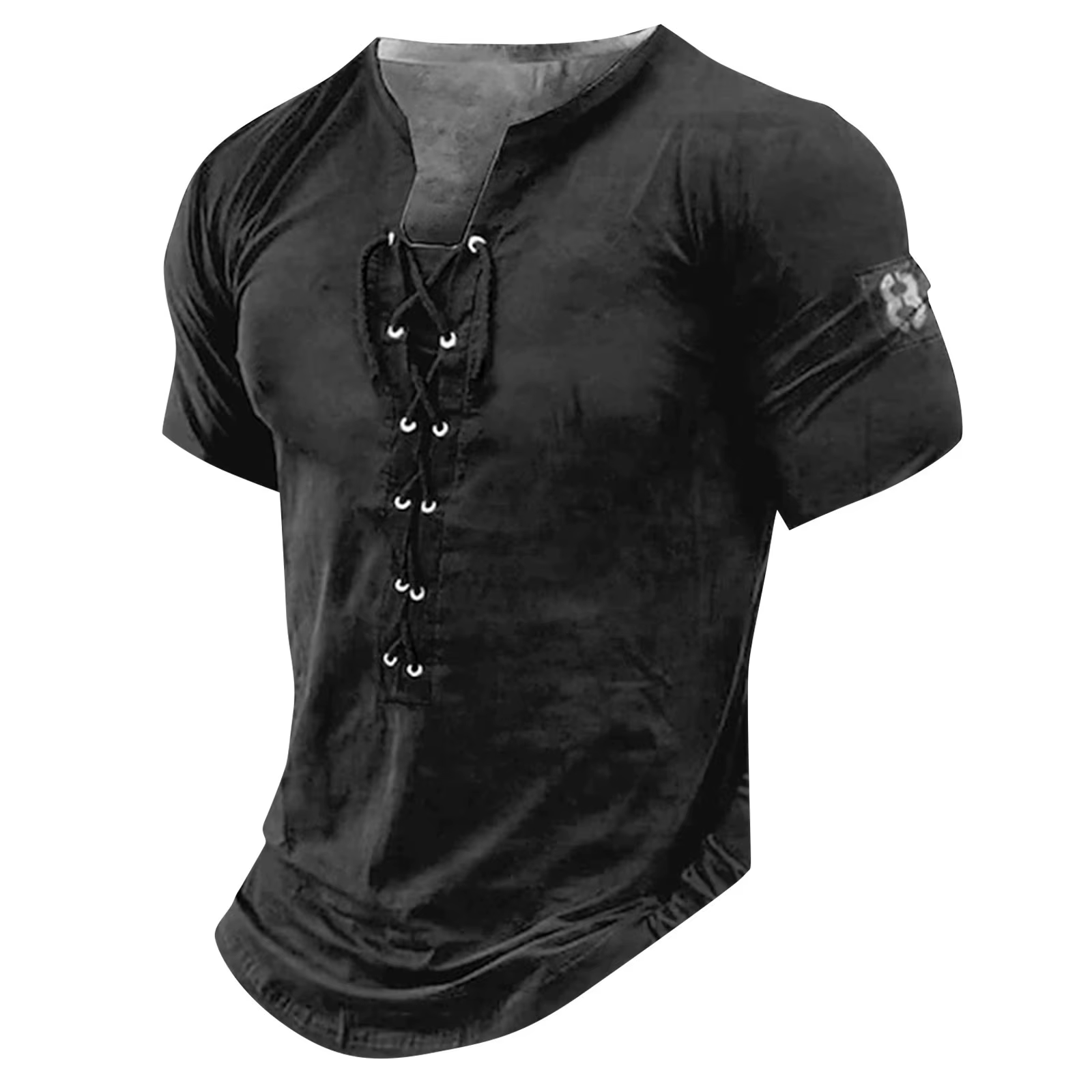 T-shirt vintage à col en V pour hommes, T-shirt à manches courtes, T-shirt en coton décontracté, T-s