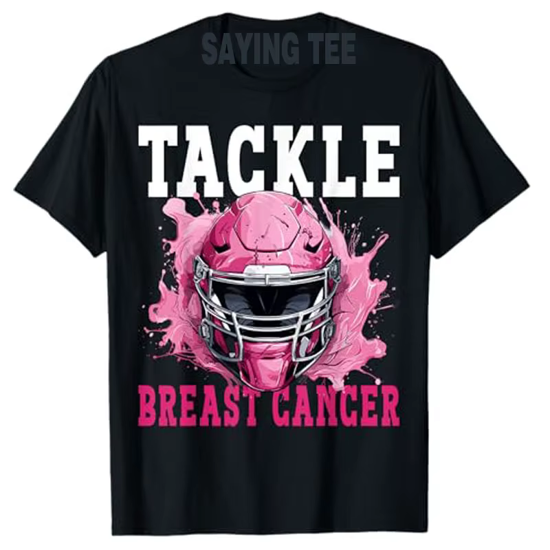 T-shirt à manches courtes pour la sensibilisation au cancer du sein pour garçons, haut graphique pou