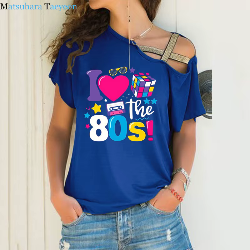 J'aime les 80 t-shirt pour les femmes fête drôle Vintage t-shirts meilleur cadeau hauts et t-shirts 