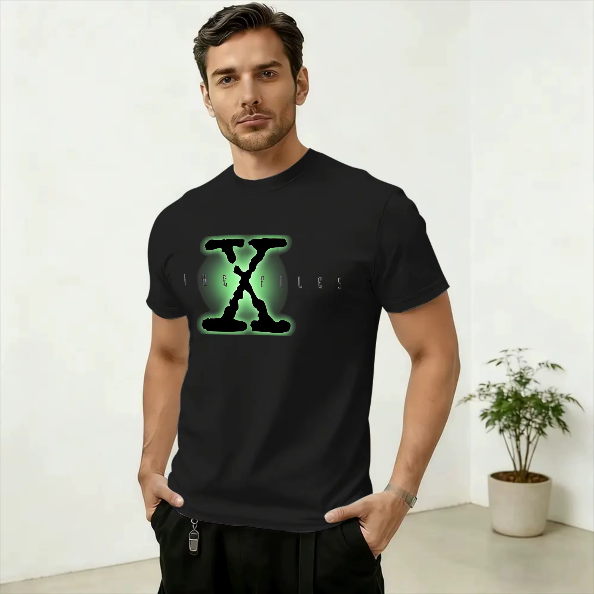 T-shirts The X-Files pour hommes, t-shirt Vintage en coton, col ras du cou, manches courtes, vêtemen