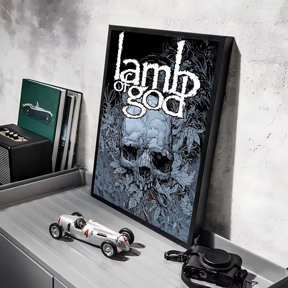 Affiche murale de groupe de rock L-LAMB OF GOD, impression HD, cadeau pour les fans de rock métal et