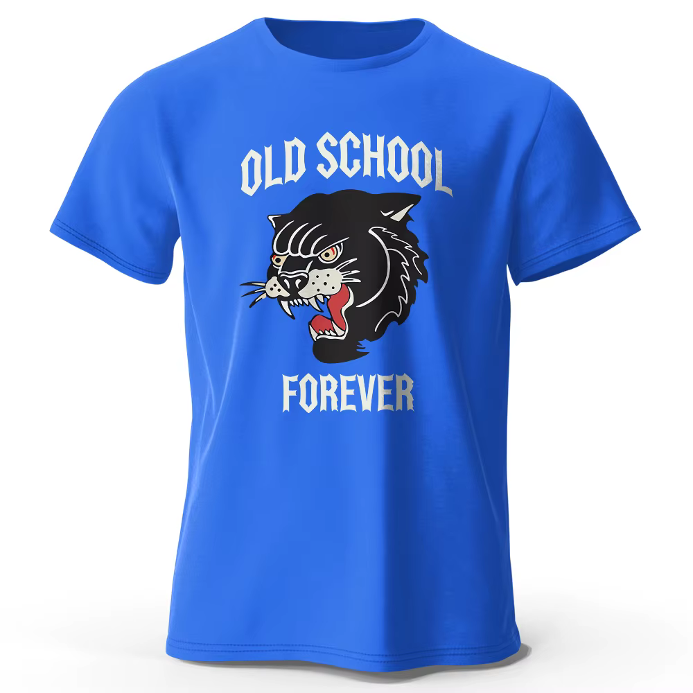 T-shirt imprimé Old School Forever pour hommes, style vintage classique, t-shirts en Y pour l'été, s