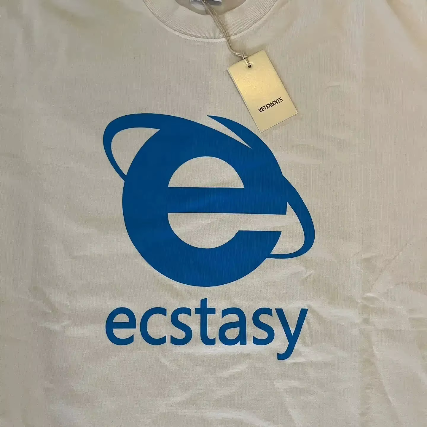 Streetwear Ecstasy nouveau T-shirt Y2K hommes Harajuku blanc T-shirt lettre impression surdimensionn
