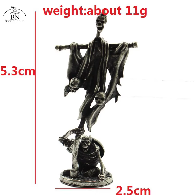 Jeu de Table d'échecs de guerre, décorations artisanales en cuivre, squelette non-vivant, poupées de