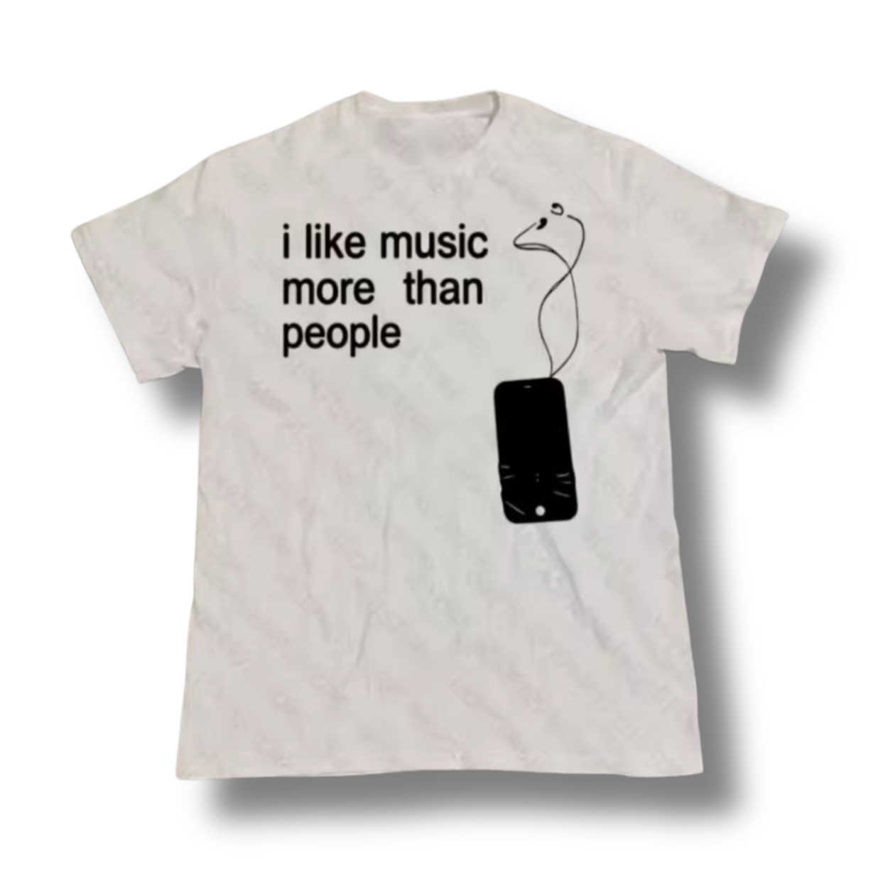 T-shirt graphique pour hommes, noir, mode rétro, unisexe, j'aime la musique plus que les gens, nouve