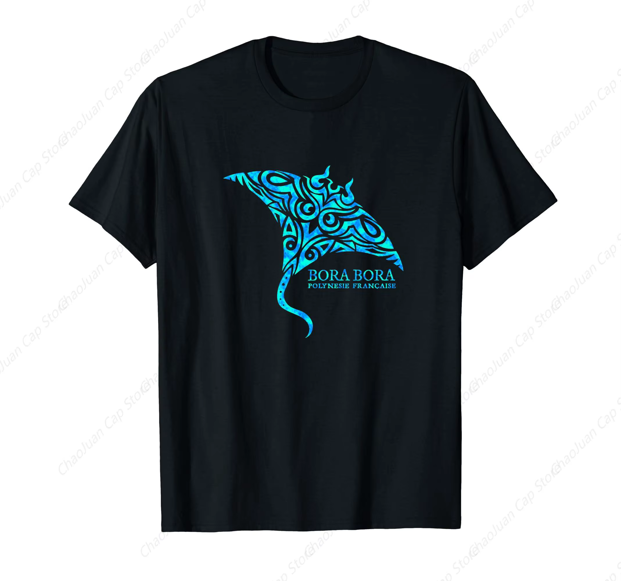 T-shirt pour homme et femme, Bora Bora, Français conforme, Mparquet Ray Stingray, Garçons et filles