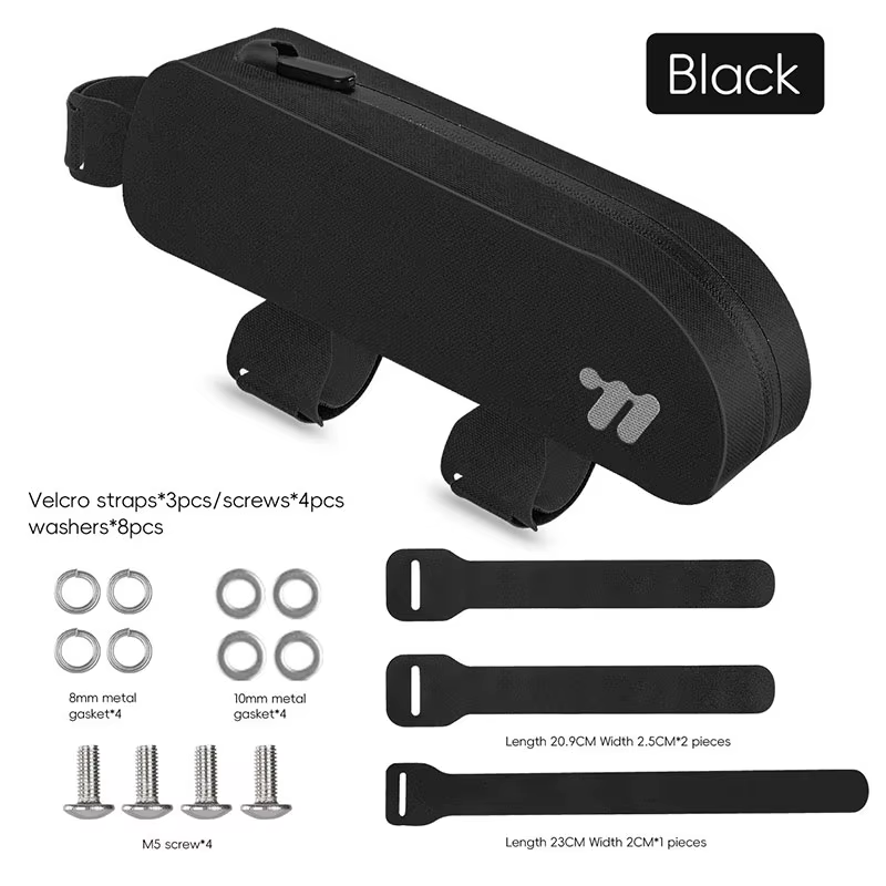 WEST BIKING – sac pour Tube supérieur de vélo, avec boulons montés et sangles, sac étanche de forme 