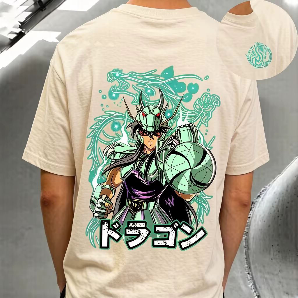 T-shirt unisexe à manches courtes pour hommes et femmes, style Old School Anime, Saint Seiya, cheval