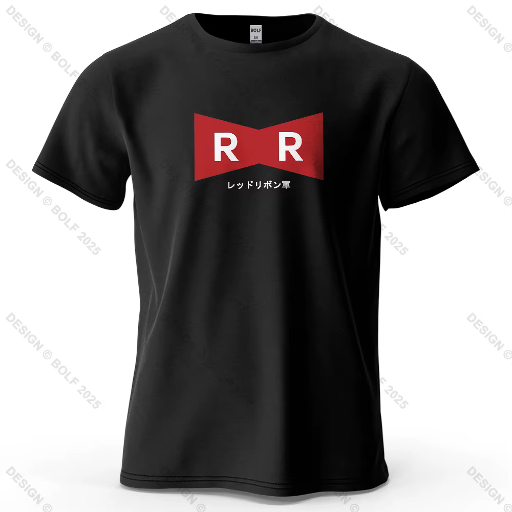 Ruban rouge armée imprimé hommes T-Shirt 100% coton surdimensionné Anime graphique t-shirts pour hau