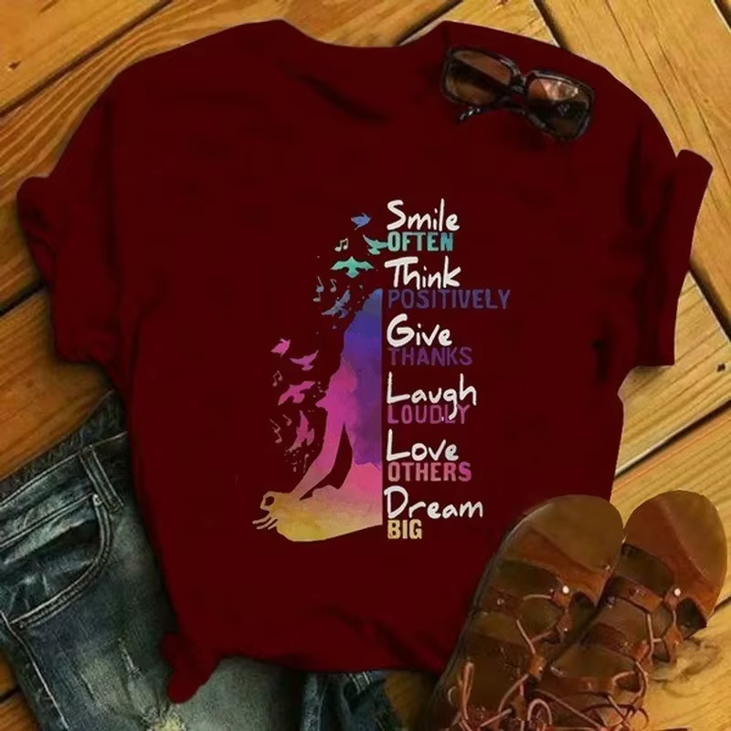 T-shirt en molleton à manches courtes et col rond pour femme, vêtement à la mode