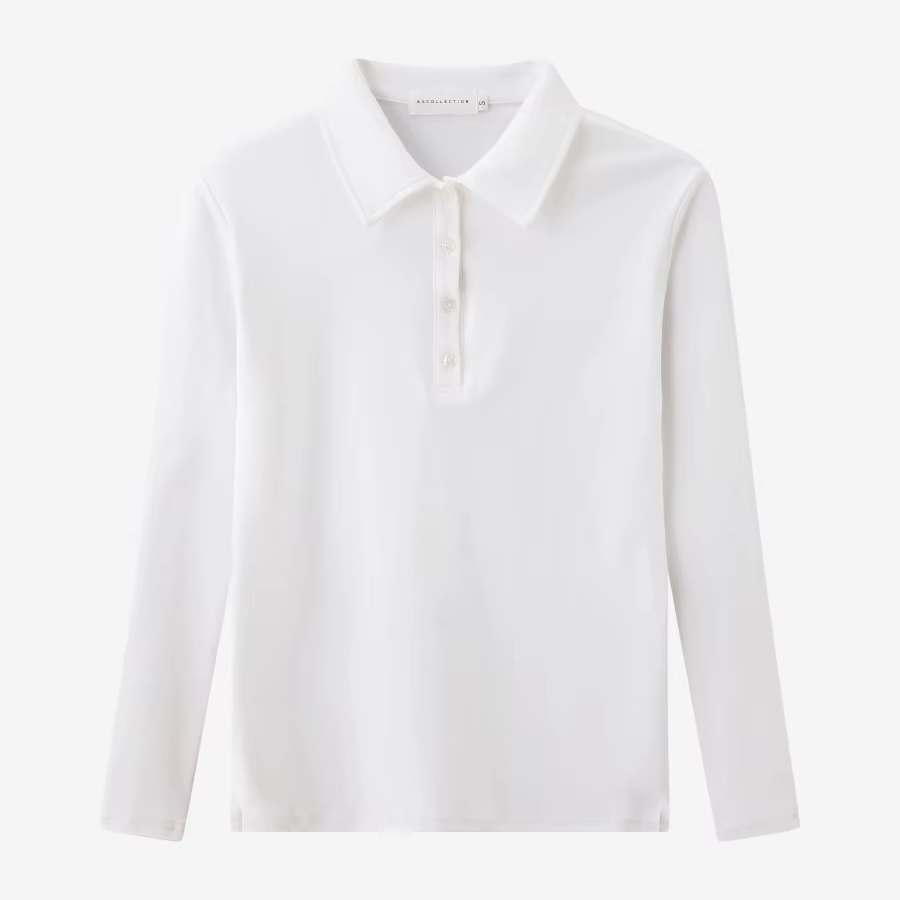 AS 2025 été femme ajusté design polo hauts haute qualité tissu extensible dame vêtements