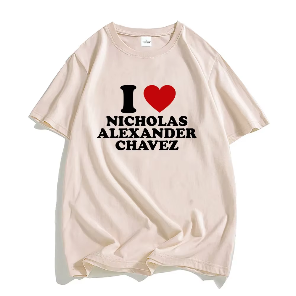 T-shirt manches courtes homme/femme, estival et en coton, avec cœur, I Love, Nicholas ChaLiz, film l
