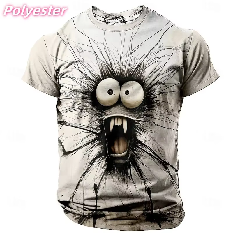 T-shirt amusant avec impression 3D de singe et de poulet pour hommes, t-shirts à motif monstre, t-sh