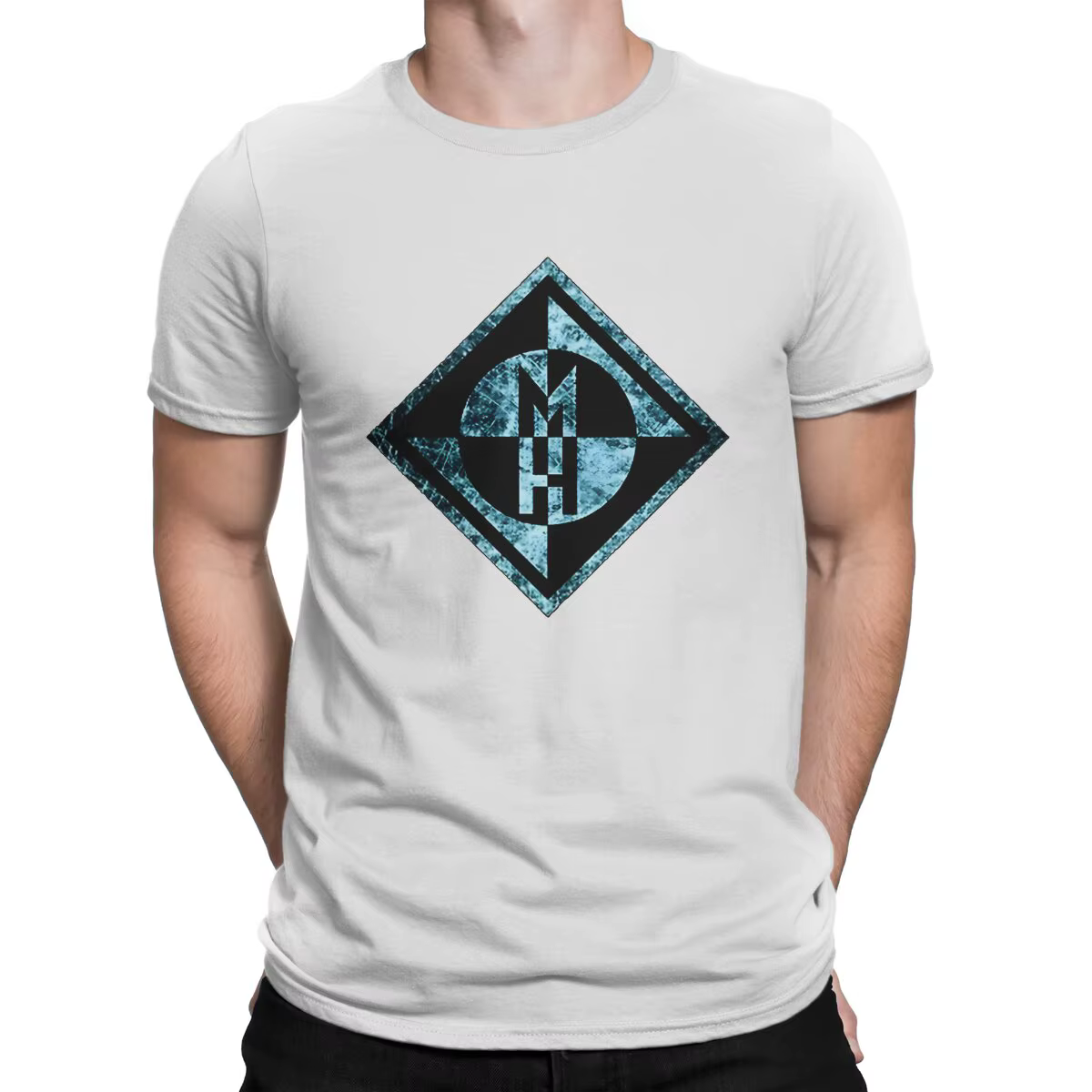 T-shirt à manches courtes pour homme, vêtement en coton, avec tête à la machine, col ras du cou, tai