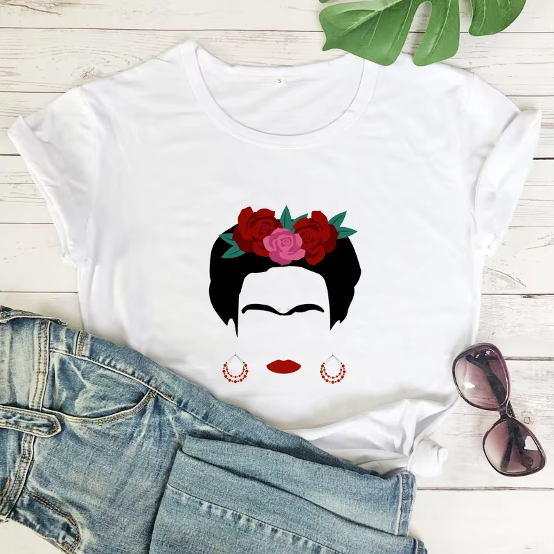 T-shirt féminin graphique vintage coloré pour hommes et femmes, chef-d 'œuvre A Besos, H A Veces No 