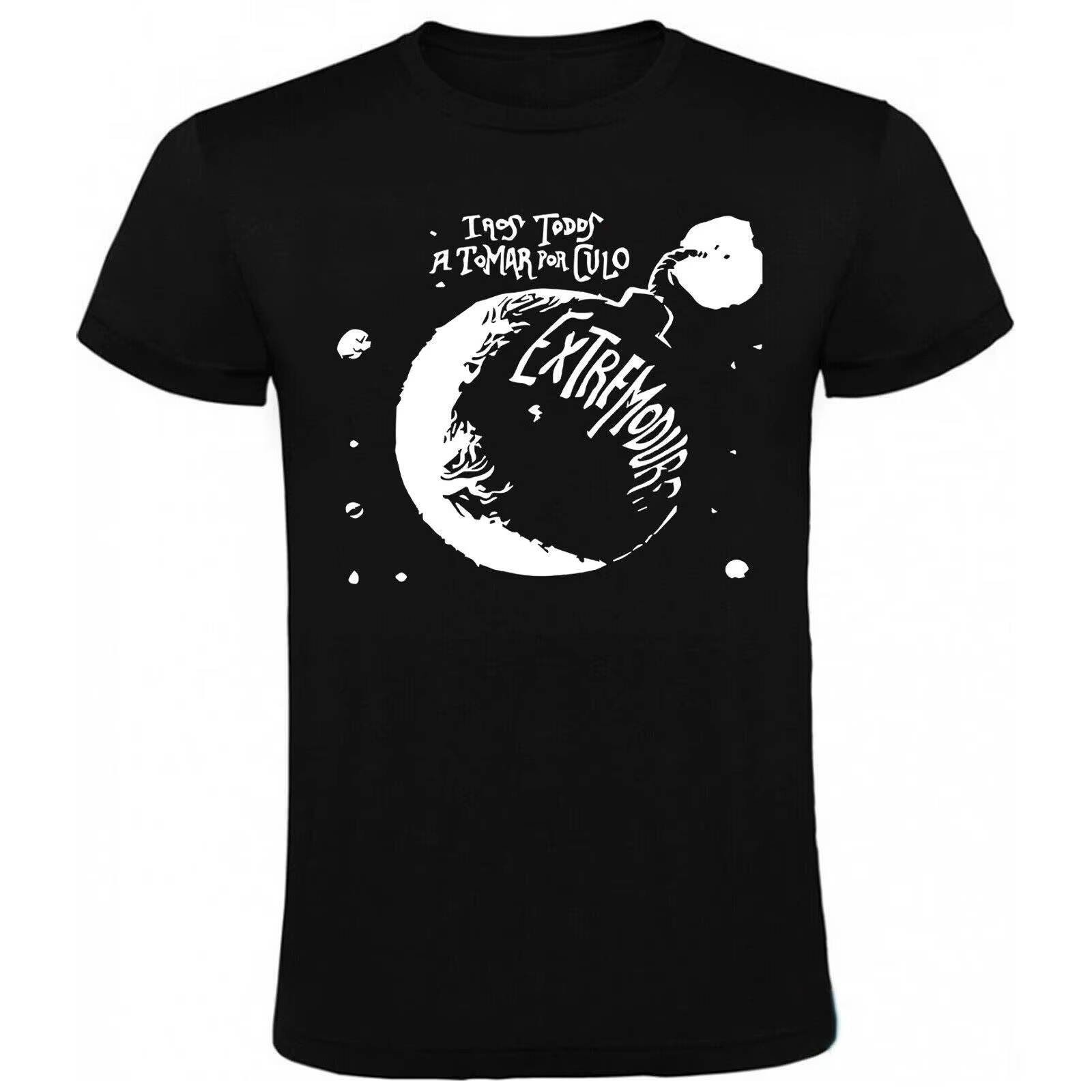 T-shirt imprimé avec motif de musique rock unique Extremoduro, unisexe, à manches courtes, style rét