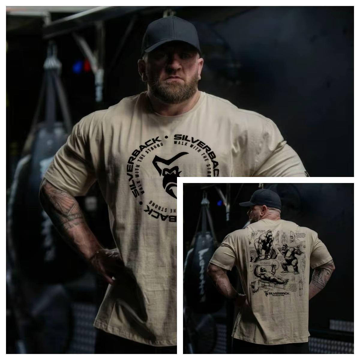 Nouveau T-shirt 2026 GYM avec imprimé Gorilla Squat Bench Deadlift - T-shirt graphique - Silverback 