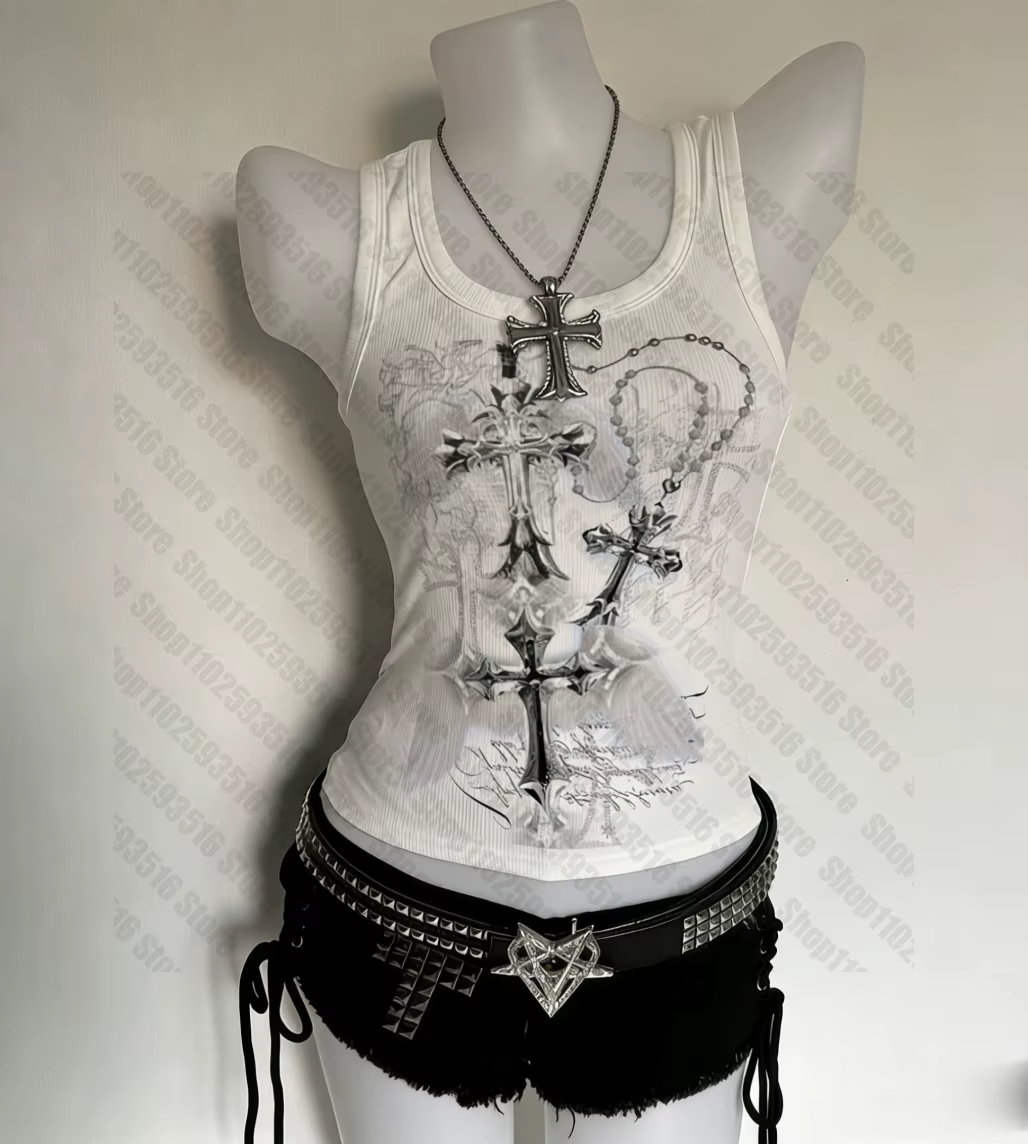 Crop Top Femme Esthétique Blouses Femme Vêtements Années 90 Vintage Été Emo Tops Mignons avec Bretel