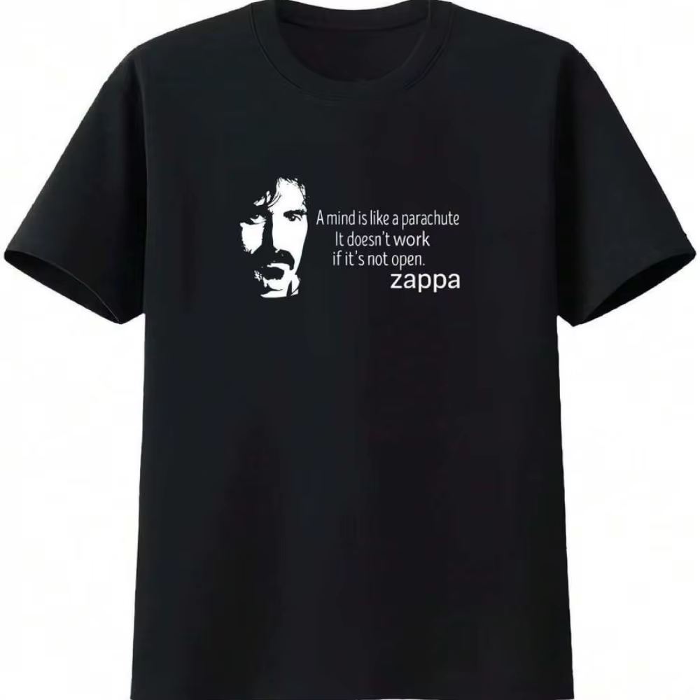 T-shirt pour homme Frank Zappa, icône musicale, en coton doux et respirant, imprimé signature, décon