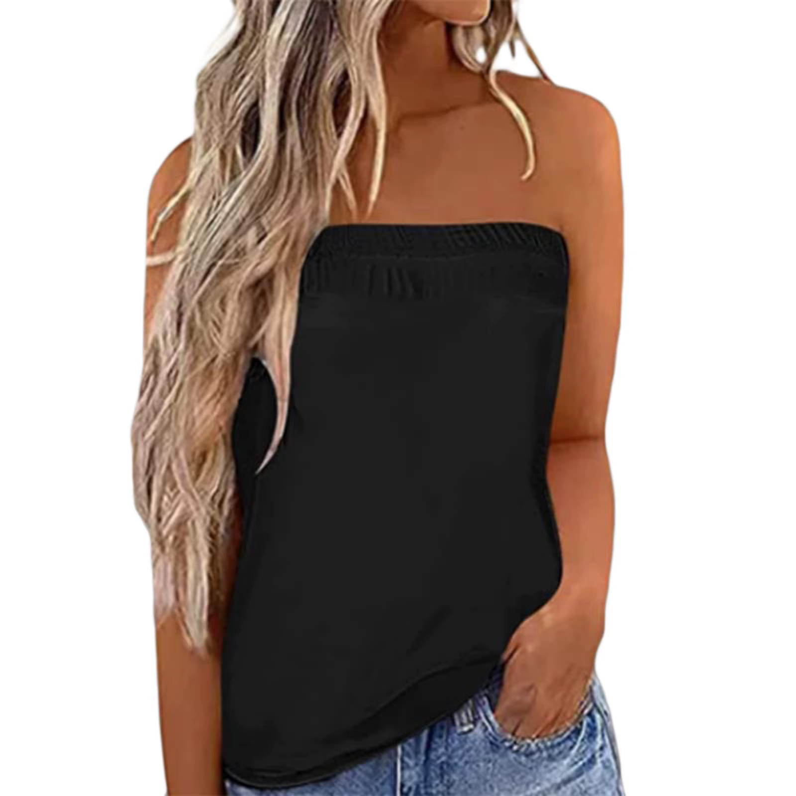 Bustier tubulaire sexy pour femmes, haut court, court, précieux, décontracté, document solide, conce