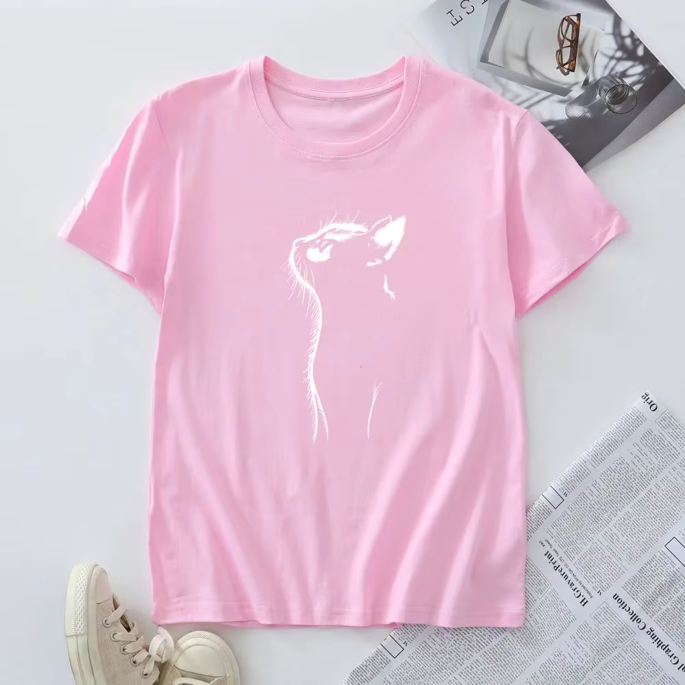 T-shirt surdimensionné à manches courtes pour femmes, t-shirts 100% coton, haut d'été pour femmes, v
