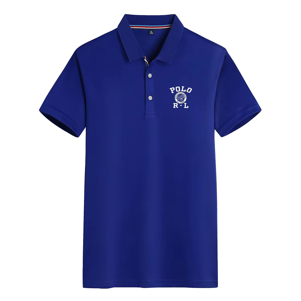 Polo confortable pour homme avec logo imprimé décontracté, haut à manches courtes