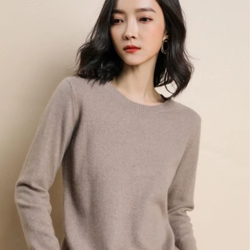 Femmes pull col rond automne hiver basique pull chaud décontracté Pulls pulls coréen à manches longu