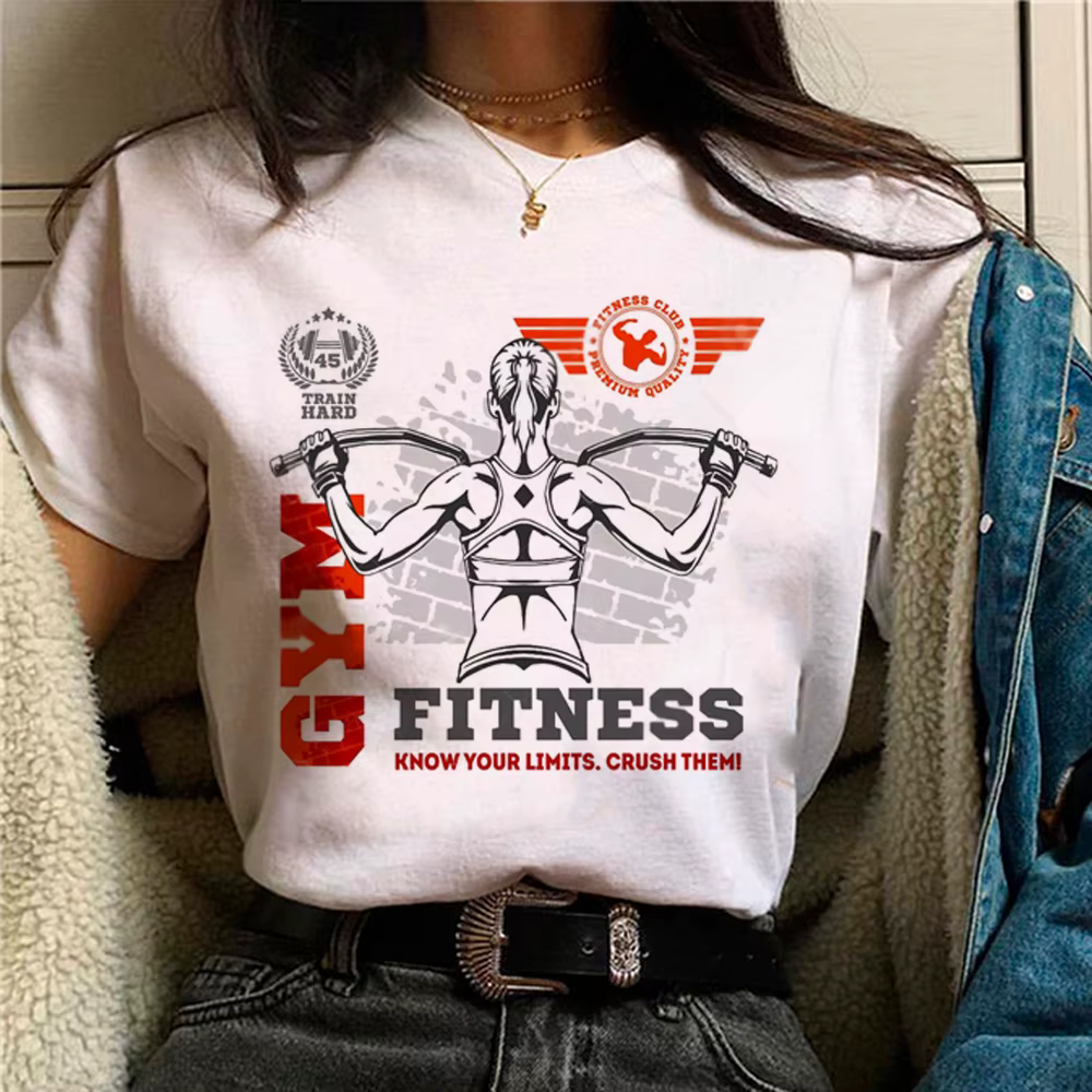 Crossfit Fitness t-shirts femmes manga graphique streetwear haut femme années 2000 vêtements de créa