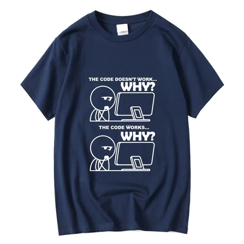 T-shirt à manches courtes pour hommes, 100% coton, imprimé programmeur drôle, été, t-shirt à col ron
